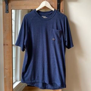 Ariat Rebar Navy Pocket Tee Shirt Size M